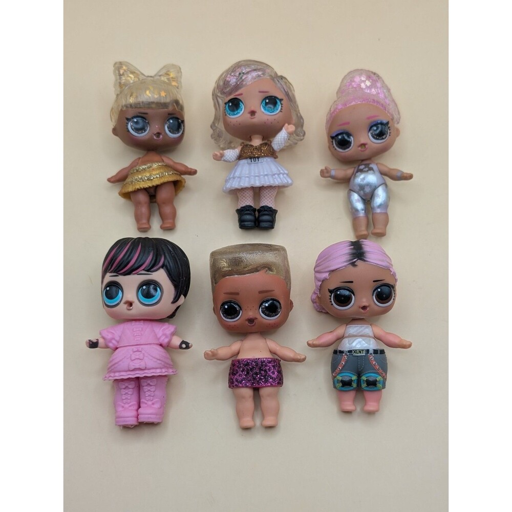 LOL Surprise Dolls Lot Of 6 Glitter Hair Fashion Figures MGA Toys Authentic